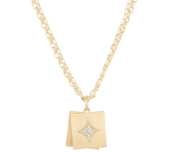 BROOKE SHIELDS Timeless Double Charm Necklace with Crystal Accents