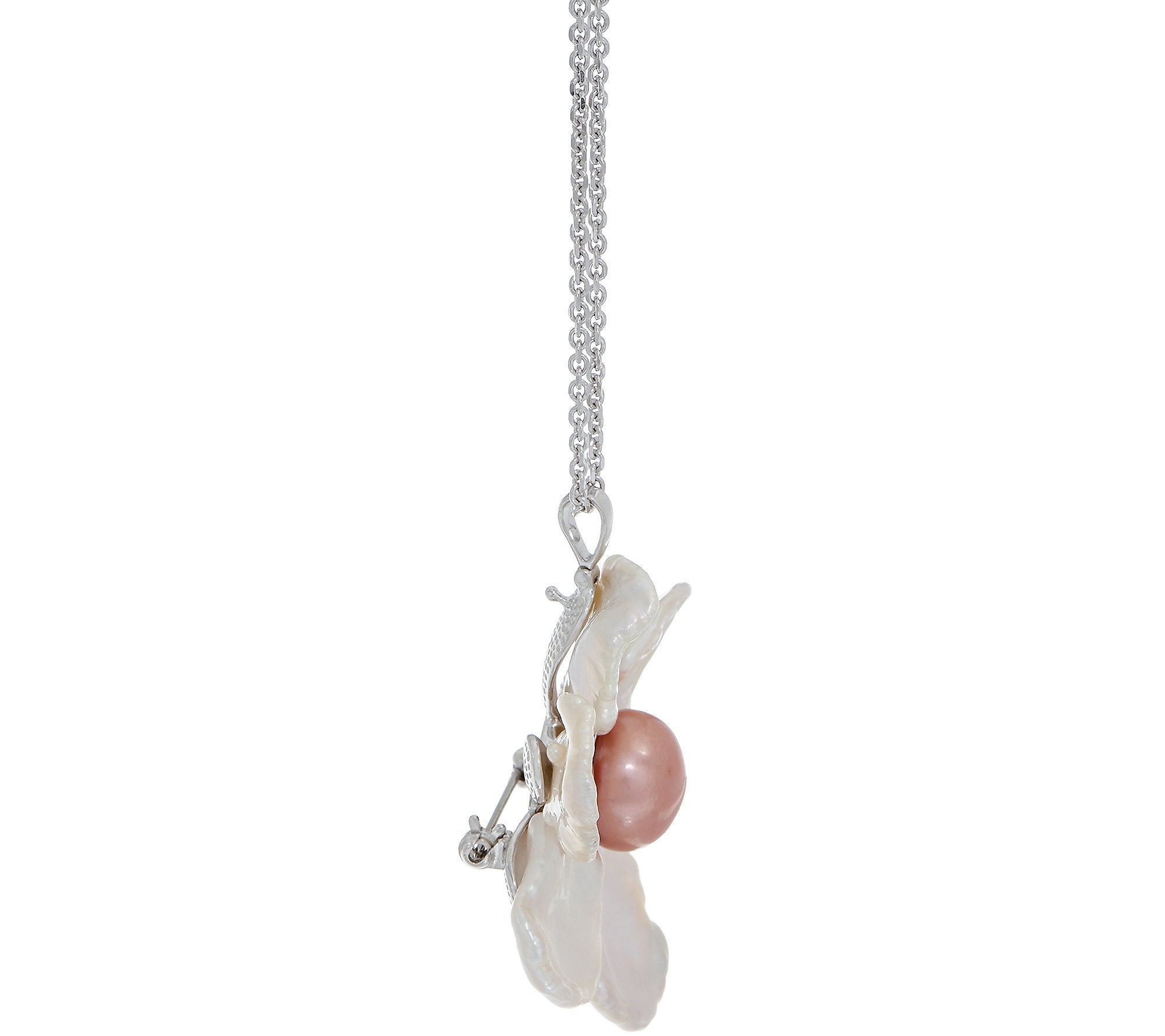 Honora Pearl Flower Pin / Pendant with 18" Necklace