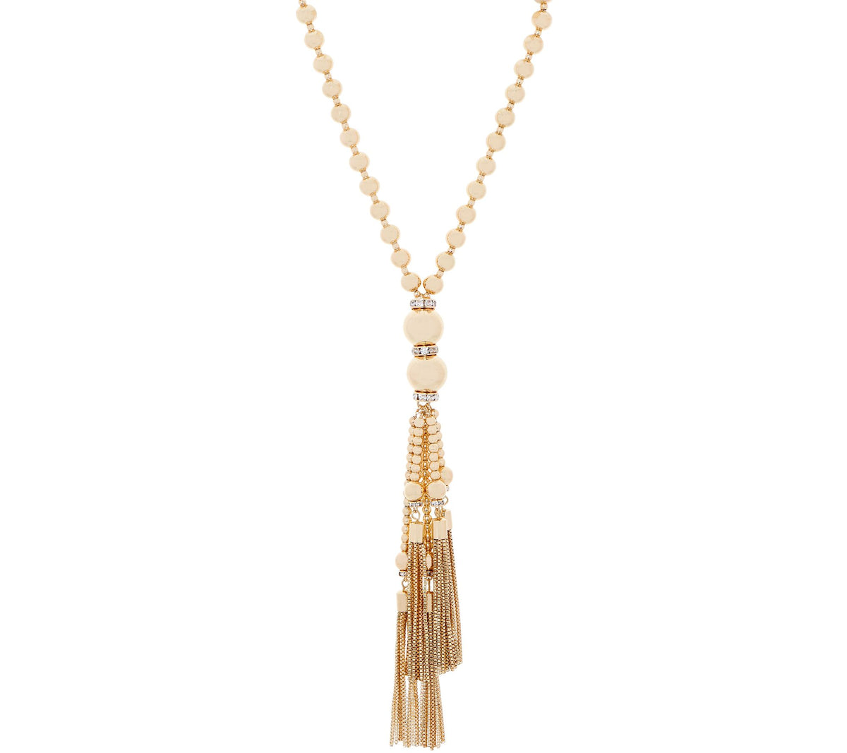 Joan Rivers Metallic Bead 31-1/2 Inch Necklace w/ 3" Extender Gold Tone