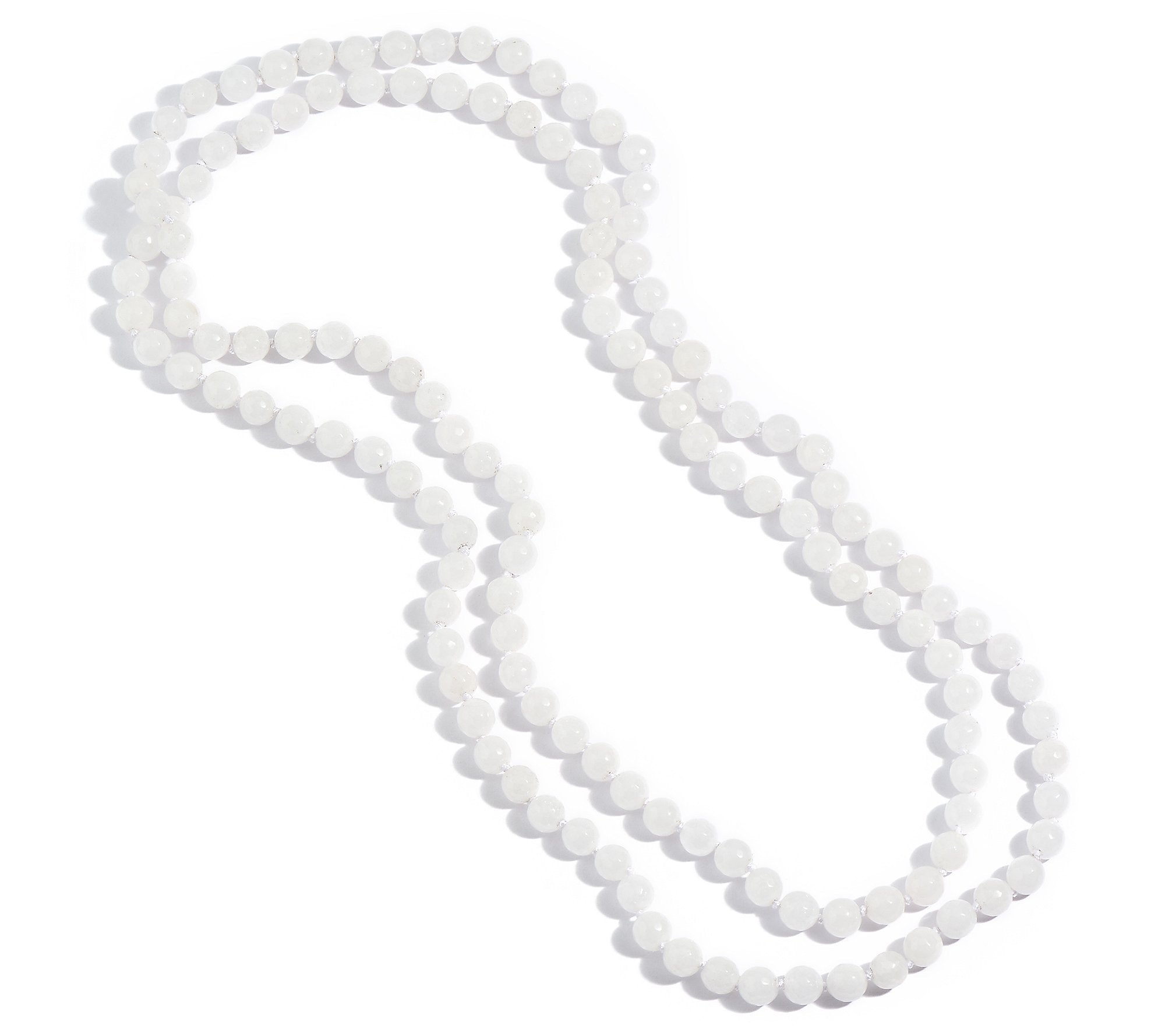 Dee Berkley 50" White Quartzite Bead Necklace