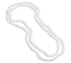 Dee Berkley 50" White Quartzite Bead Necklace