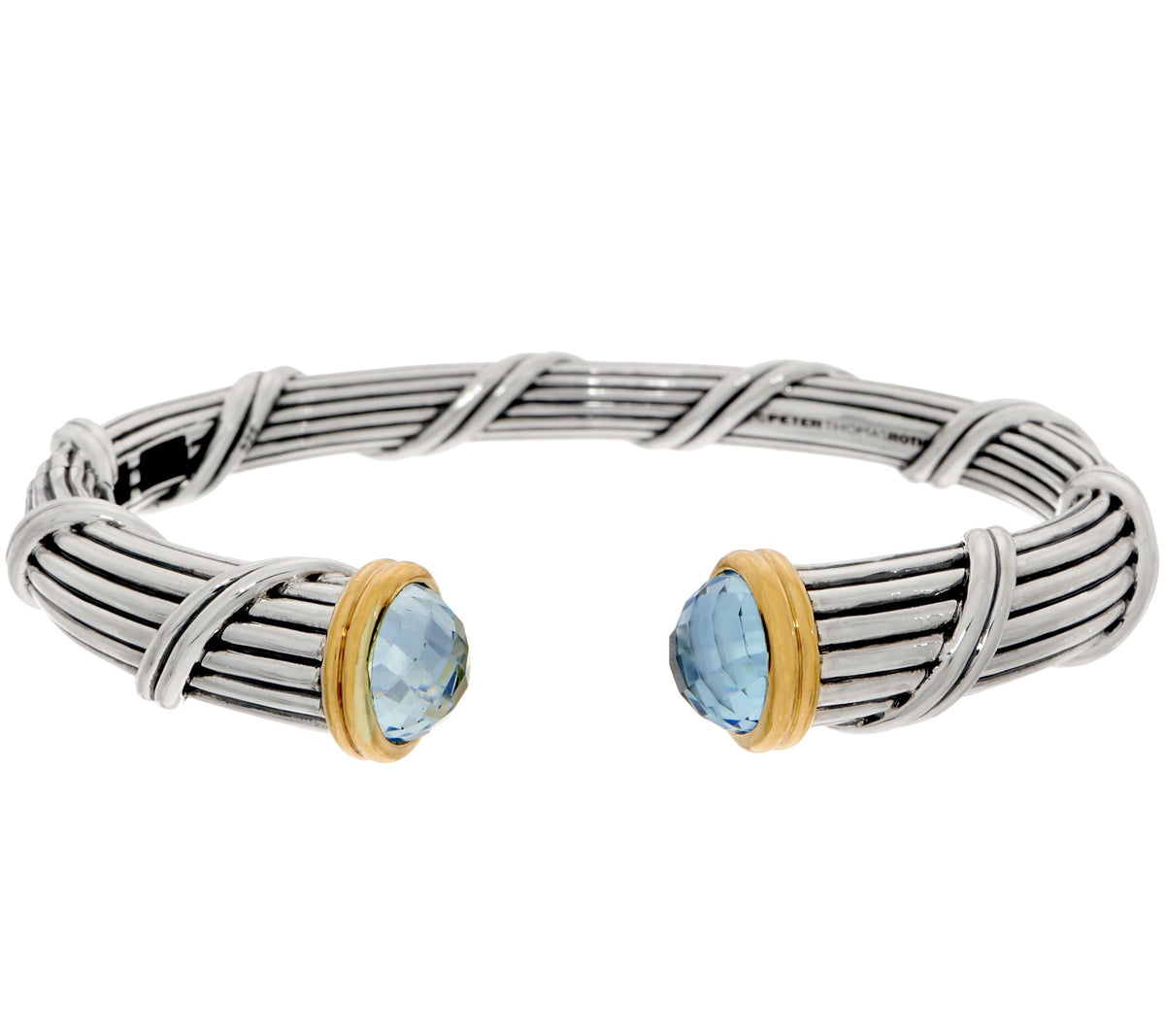 Peter Thomas Roth Sterling Silver & 18K Clad Blue Topaz Cuff Bracelet, 7-1/4"