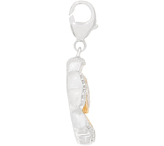 Affinity Diamond Sterling Silver Two-tone Floral Charm,