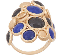 Daniela Coaro 14K Yellow Gold Lapis & Spinel Ring, Size 7