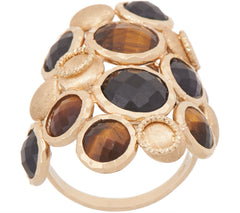 Daniela Coaro 14K Yellow Gold Tiger's Eye & Spinel Ring, Size 6