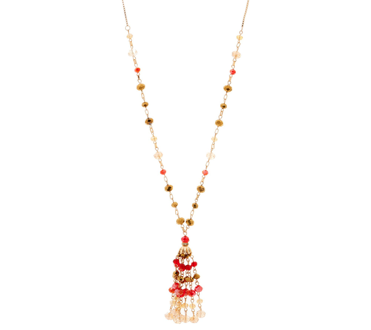 Kirks Folly Goldtone Dancing Tassel Beaded Necklace, 31"