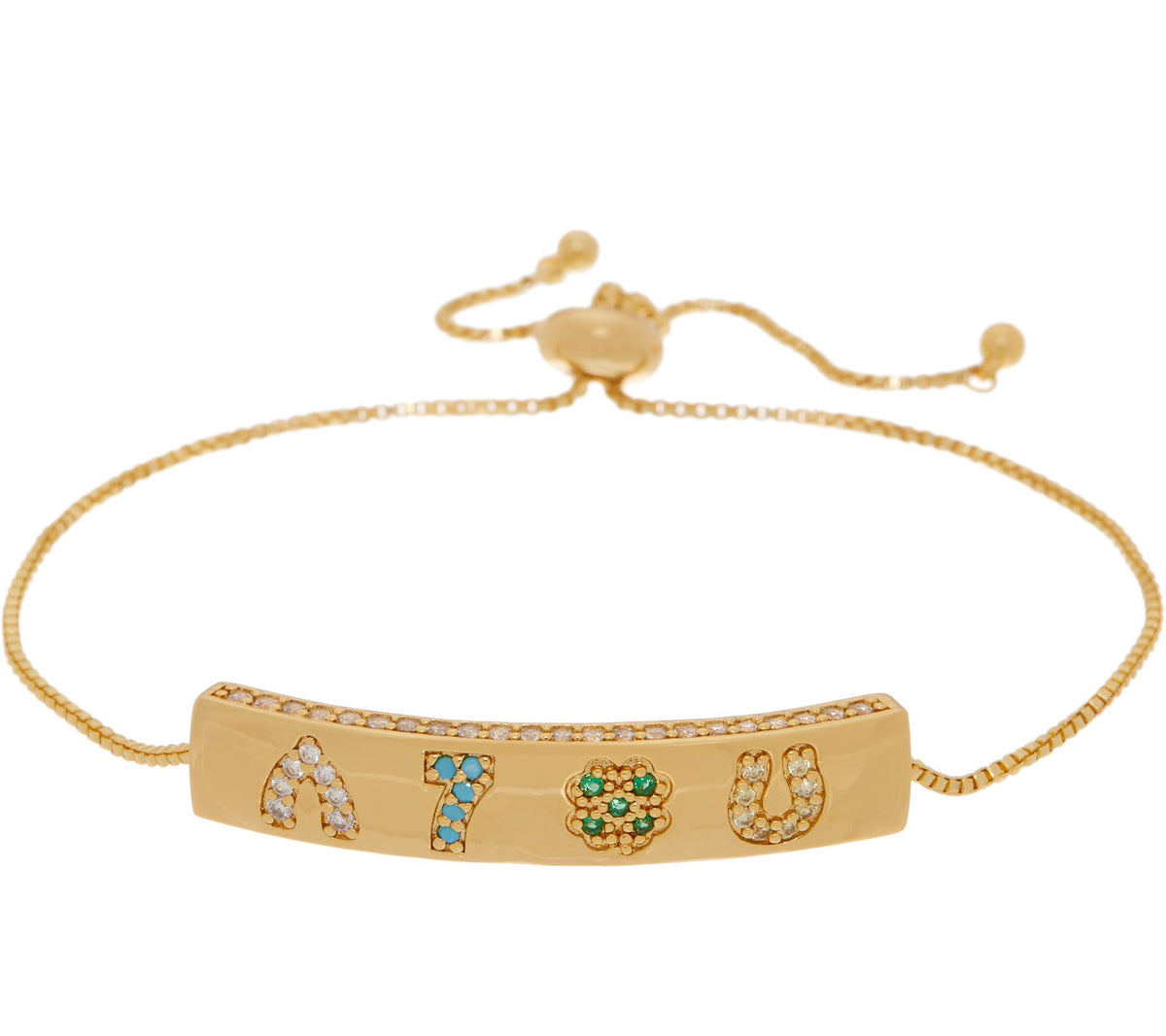 Melinda Maria Pave Bar Adjustable Friendship Bracelet