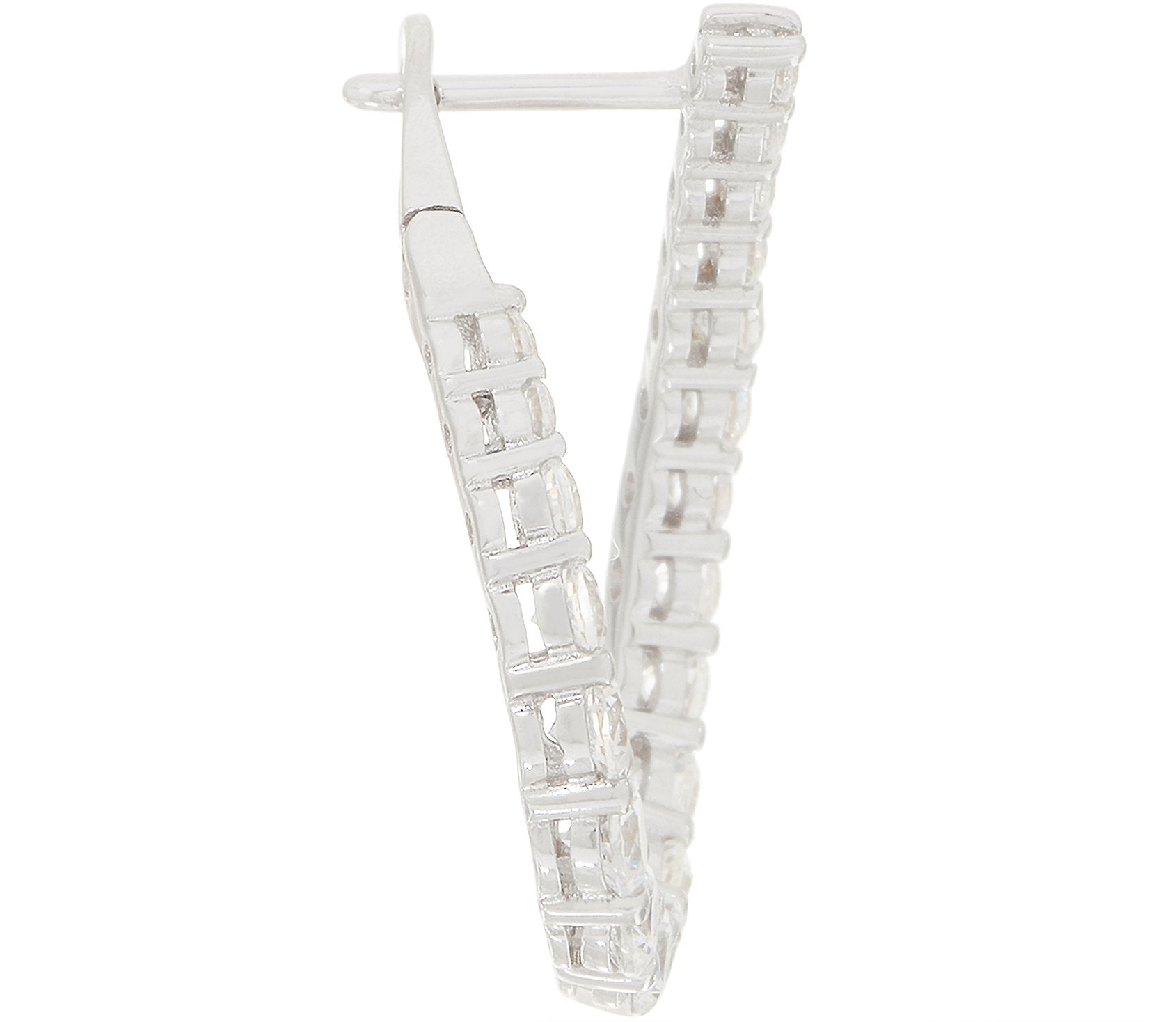 Diamonique Graduated Swirl Earrings, Sterling Silver