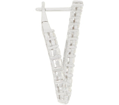 Diamonique Graduated Swirl Earrings, Sterling Silver