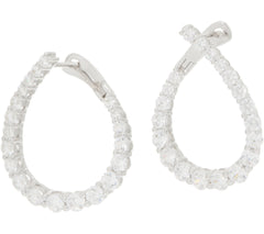 Diamonique Graduated Swirl Earrings, Sterling Silver
