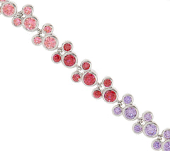 Mickey's 90th Birthday Diamonique Multi-Color Tennis Bracelet, Sterling silver, 8"