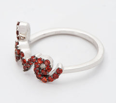 Sterling Silver Words of Affirmation Garnet Ring, Faith Size 7