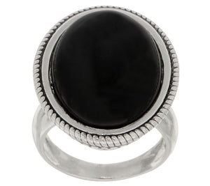 Or Paz Sterling Silver Oval Onyx Ring, Size 6