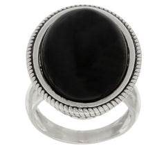 Or Paz Sterling Silver Oval Onyx Ring, Size 6
