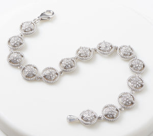 Silver Style Sterling Silver Diamond Cut Tennis Bracelet, 7-1/4"