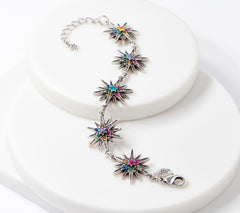 Kirks Folly Silvertone Rainbow Twinkle Star Bracelet, 7-1/2" Fit