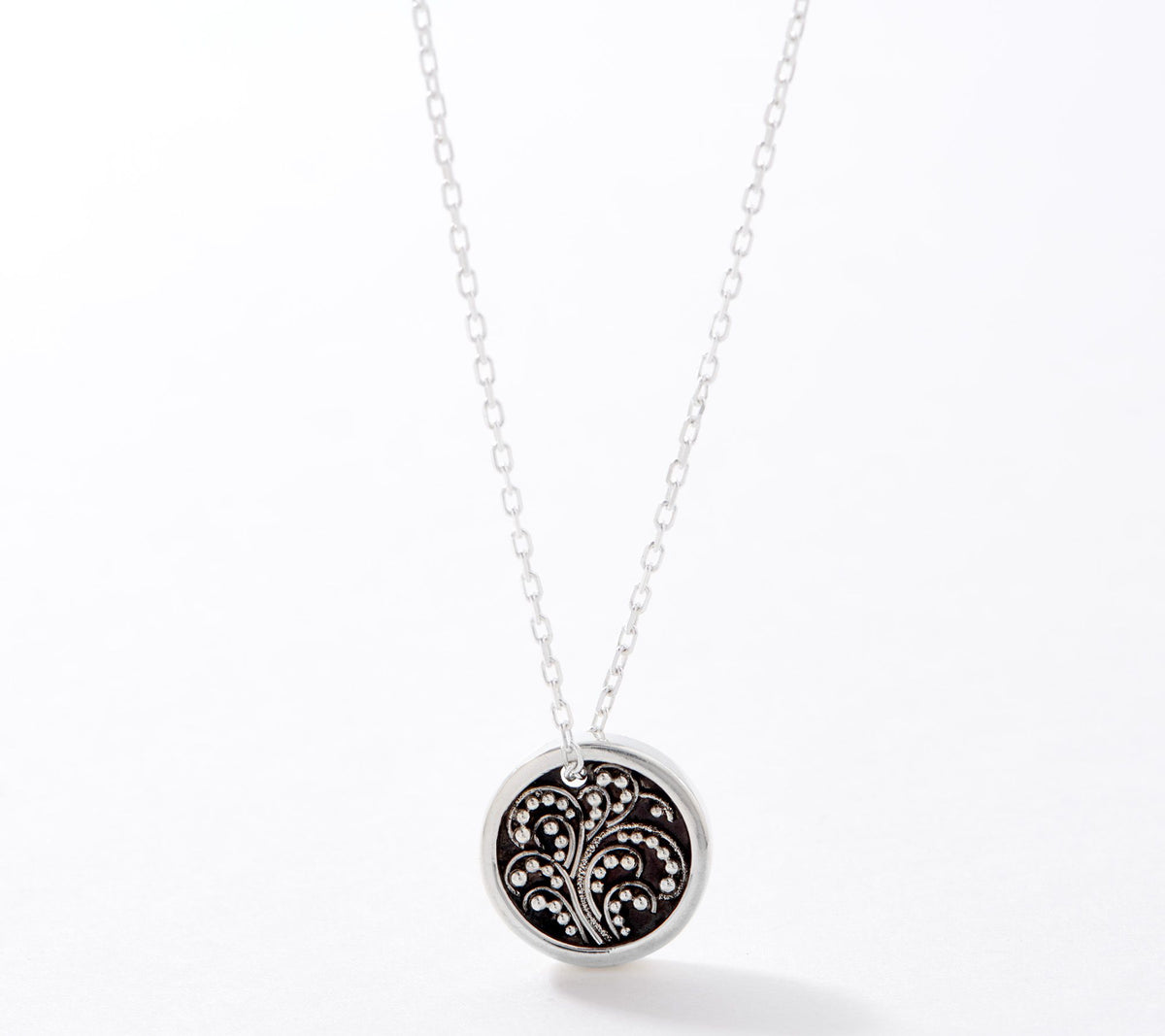 Lois Hill Sterling Silver Tiny Circle Treasures Motif Necklace, 18"