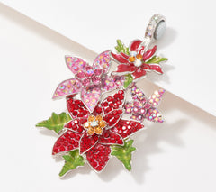 Kirks Folly Silvertone Poinsettia Christmas Star Magnetic Enhancer, 3"