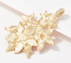 Kirks Folly Goldtone Poinsettia Christmas Star Magnetic Enhancer, 3"