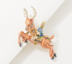 Kirks Folly Goldtone Christmas Carousel Deer Magnetic Enhancer. 3-1/2"