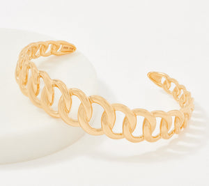 Gold-Over Sterling Silver Graduated Curb Link by Silver Style Small