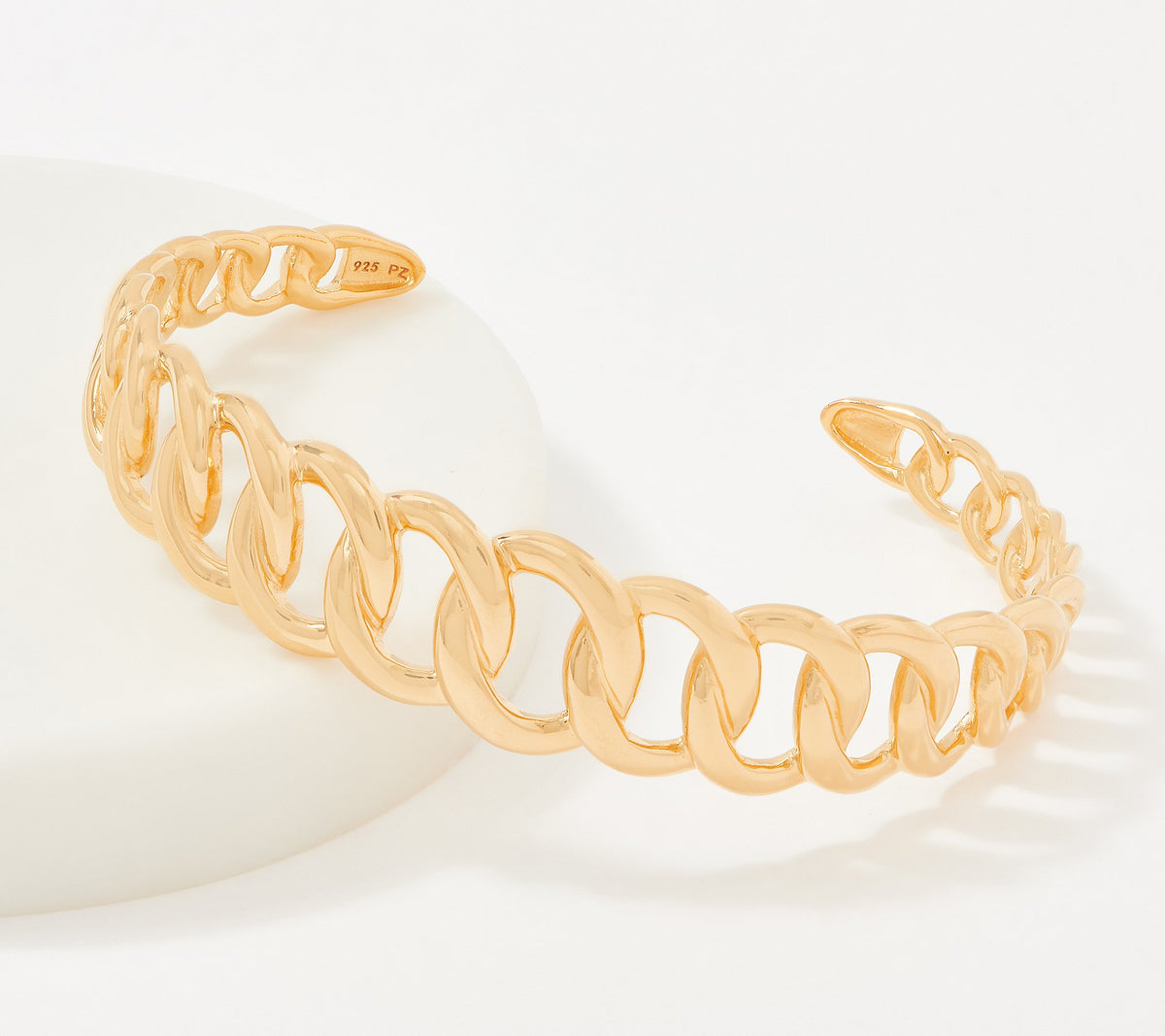 Gold-Over Sterling Silver Graduated Curb Link by Silver Style Small