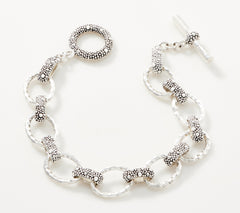 Michael Dawkins Sterling Silver Oval Link Toggle Bracelet 19.0g – 7-1/4"