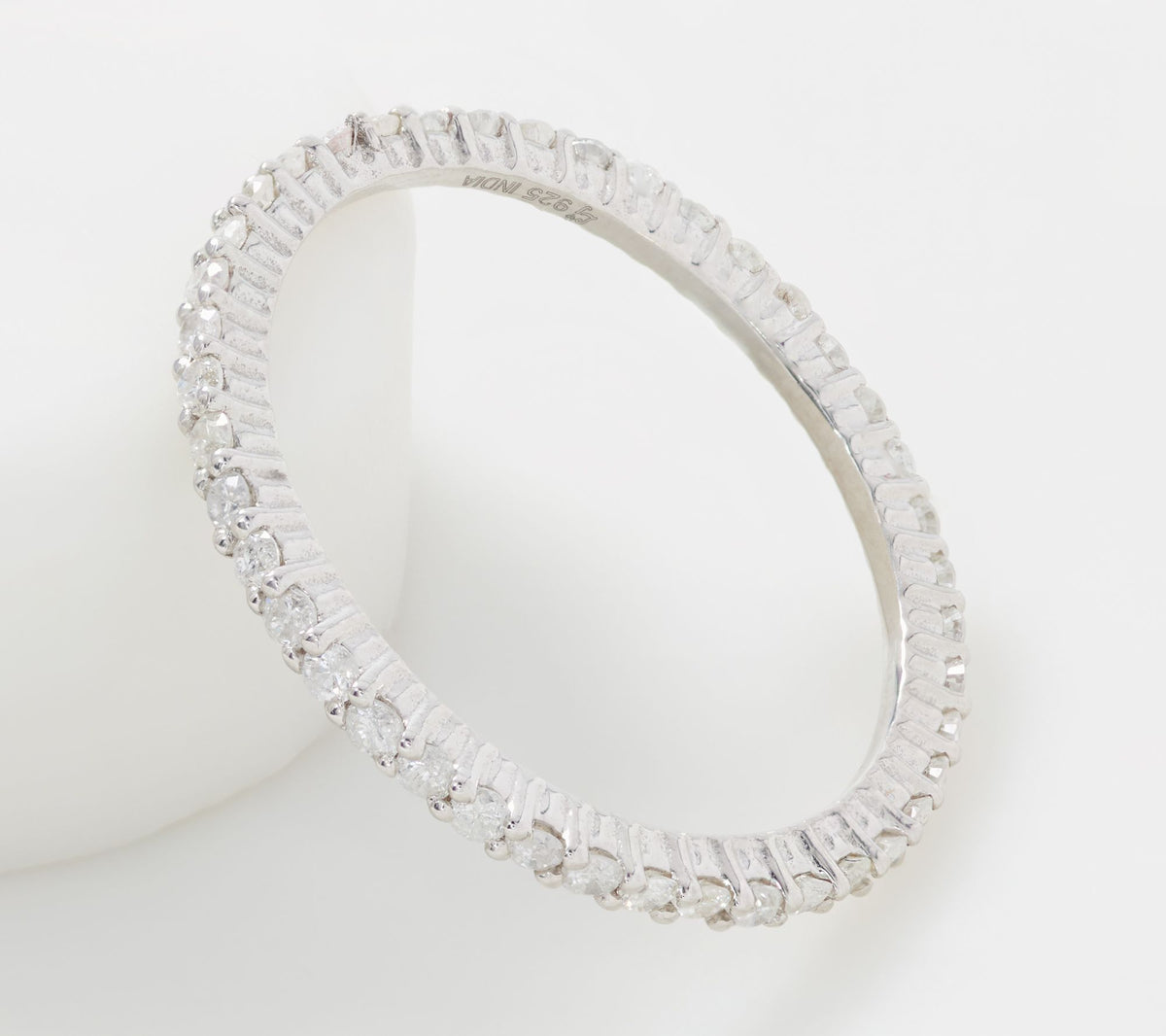 Affinity Diamonds Sterling Silver Eternity Band Ring, Size 6