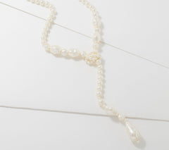 Isaac Mizrahi Live! Goldtone Faux Cream Pearl Y Necklace, 18"