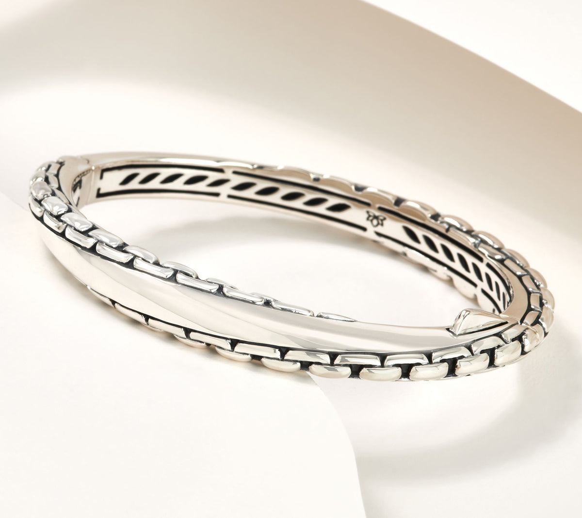 JAI Sterling Silver Balance & Harmony Floral Bangle, 6-1/4"