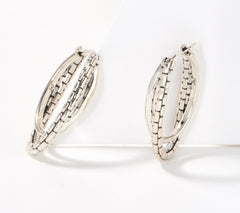 JAI Sterling Silver Balance & Harmony Hoop Earrings, 1"
