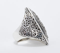 Lois Hill Sterling Silver Marquise Shape Statement Ring, Size 6