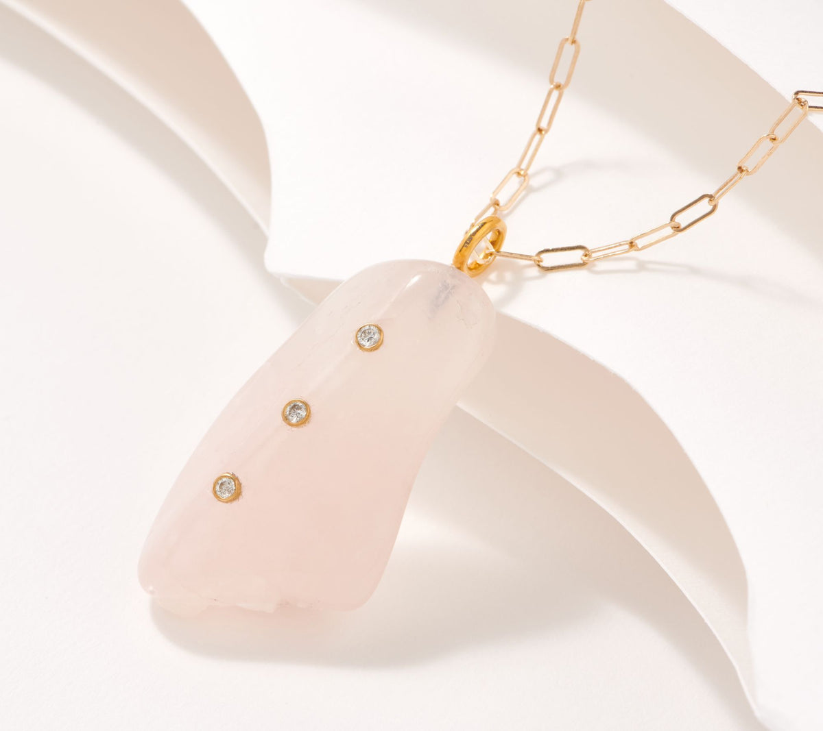 Aura by Paige Novick Gem & Diamond Rose Sterling Silver Necklace