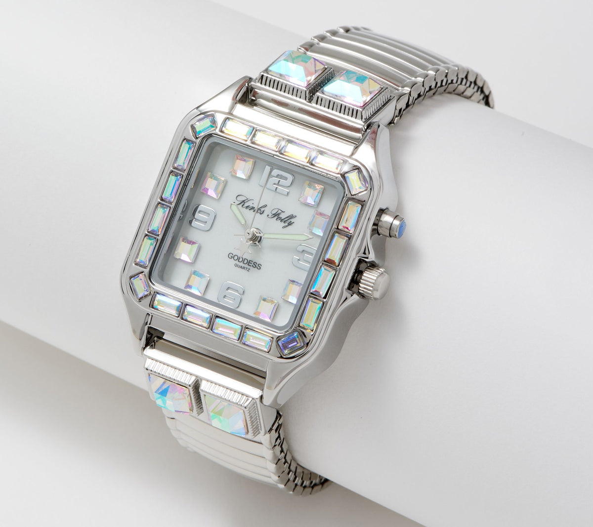 Kirks Folly Goddess Fairy Light-Up Watch, Silvertone, Average