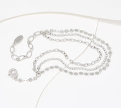 Diamonique x Zaxie "Keep My Attention" Silvertone Ankle Bracelet, 11"