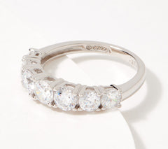 Diamonique Round-Cut Graduated Band Ring Platinum Clad Sterling Silver, Size 6