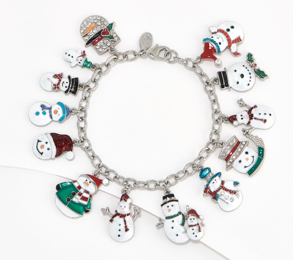 Kirks Folly Just Chillin Snowman  Silvertone Bracelet W/ Neck Converter