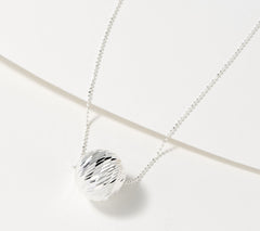 UltraFine 950 Silver Diamond-Cut Bead Necklace, 32"