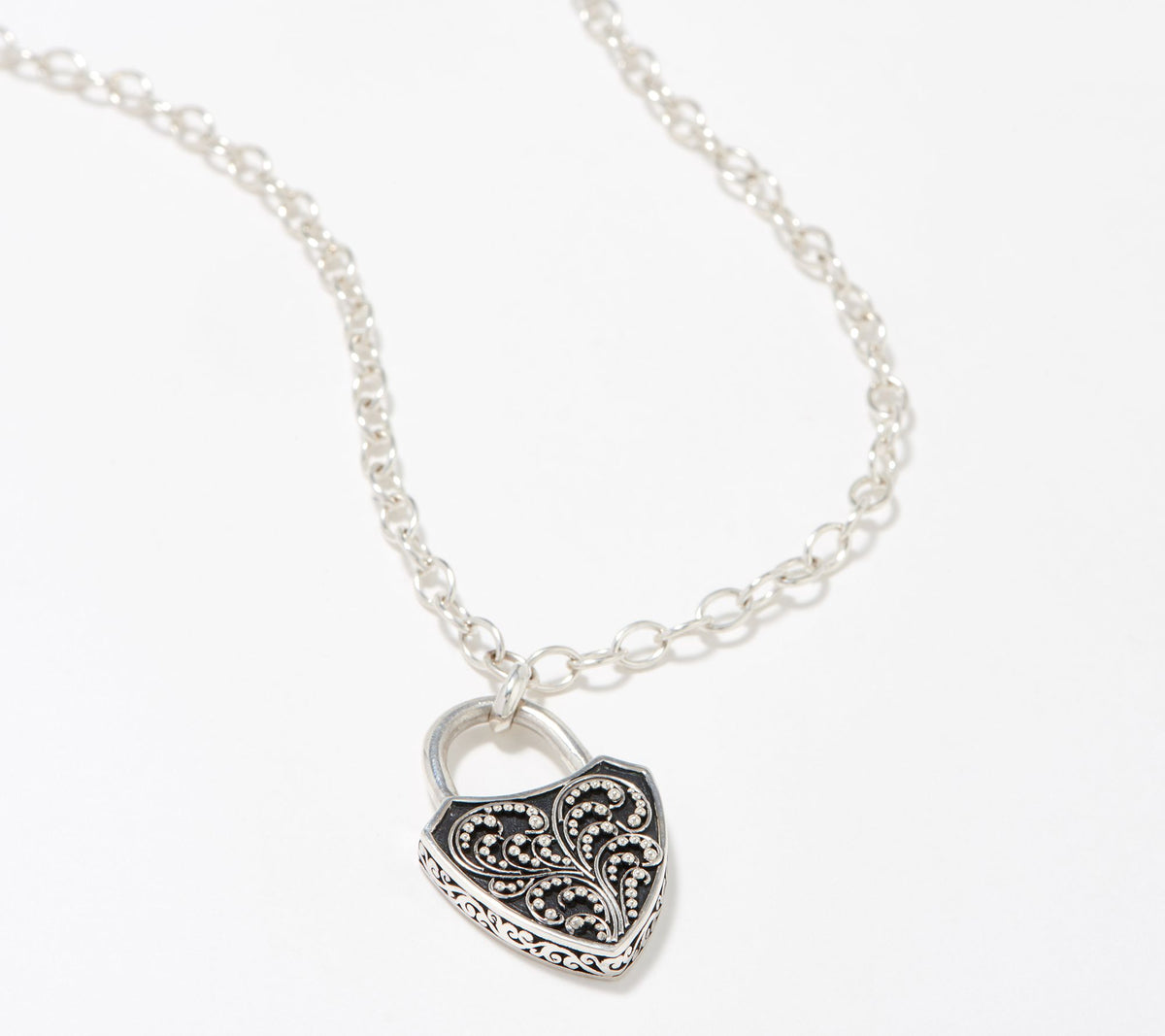Lois Hill Sterling Silver Shield Necklace,  18"