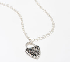 Lois Hill Sterling Silver Shield Necklace,  18"