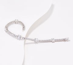 Round Diamonique 100-Facet  Radiant Tennis 8" Bracelet Sterling Silver