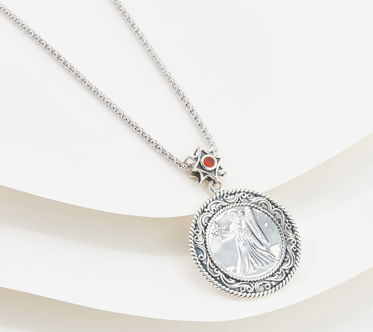 Artisan Crafted Sterling Silver Virgo Zodiac Pendant With Chain