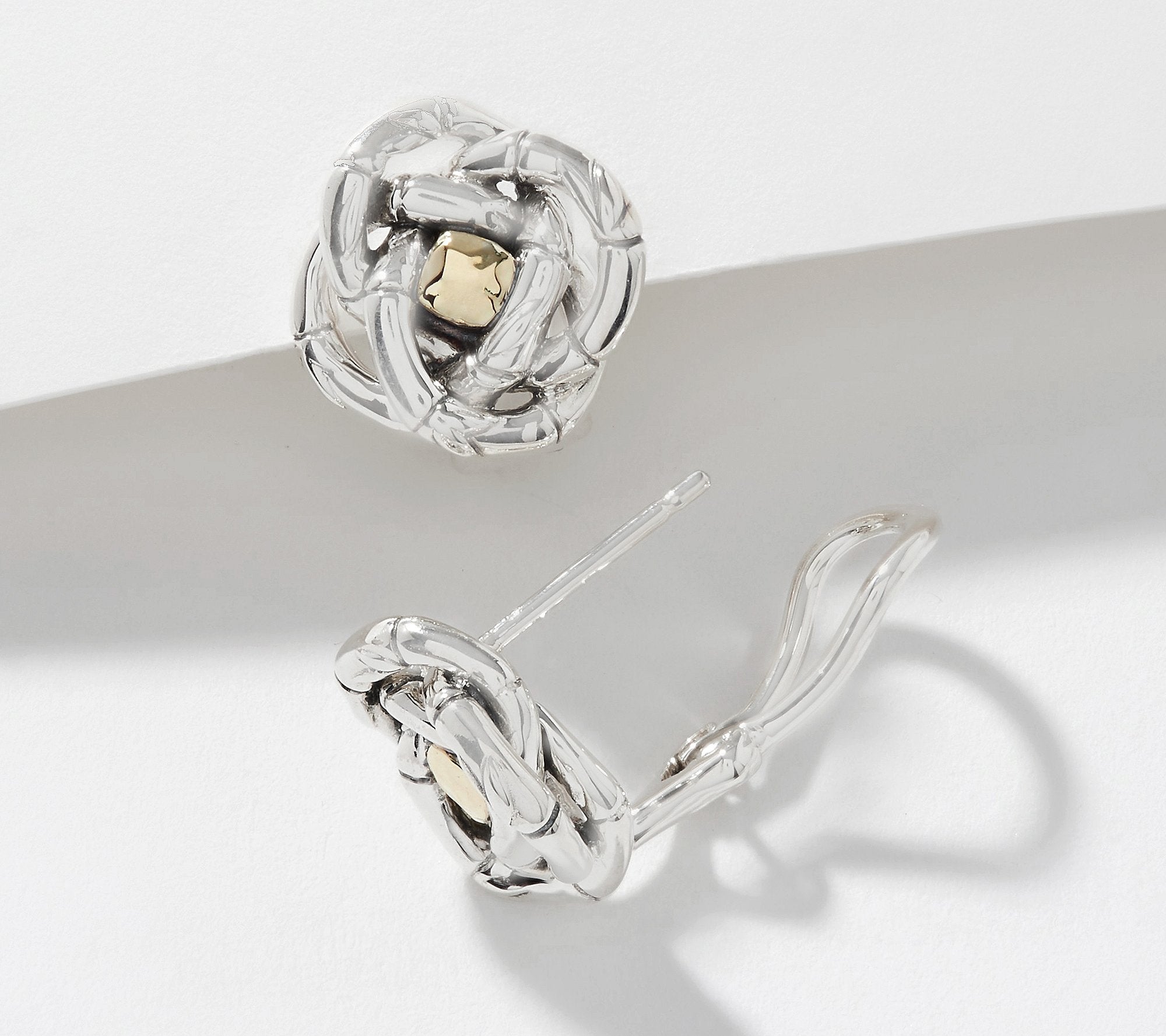 JAI Sterling Silver & 14K Gold Ikigai Bamboo Earrings, Clip-On