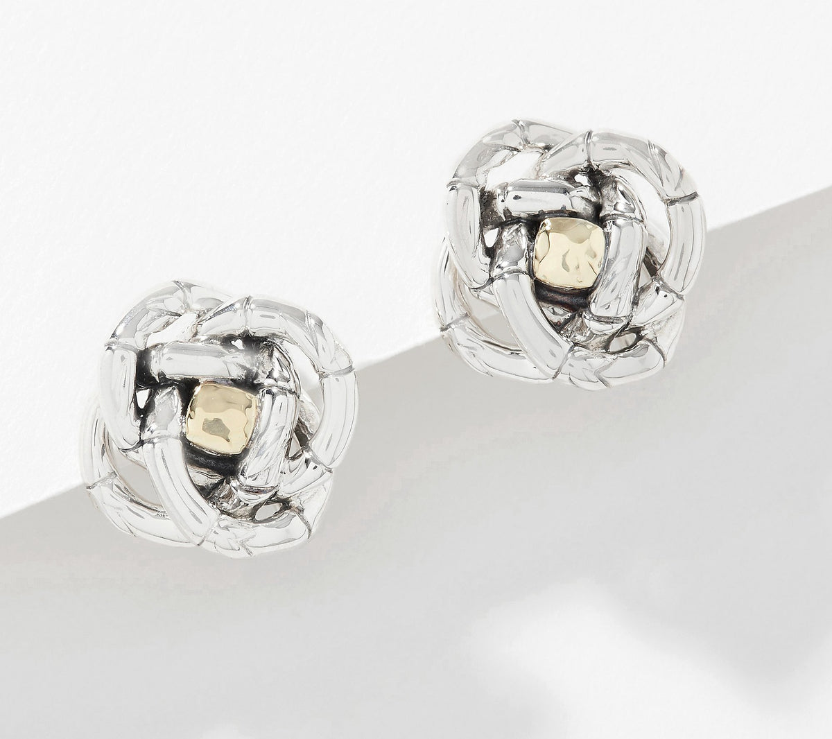 JAI Sterling Silver & 14K Gold Ikigai Bamboo Earrings, Clip-On