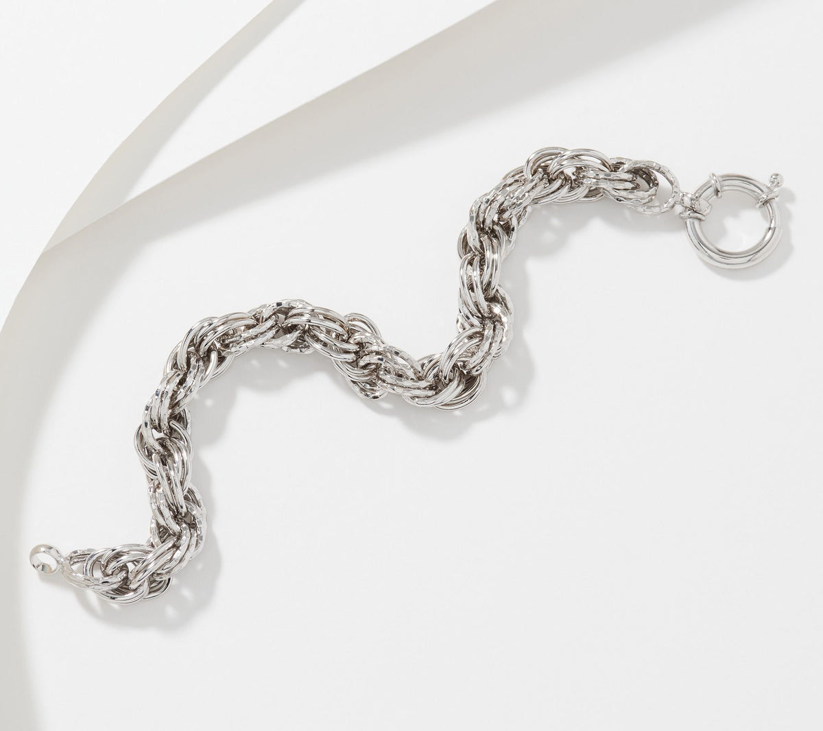 Sterling Silver Diamond Cut Bracelet 11.2-13.3g, By Silver Style, Large