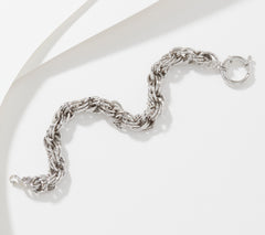 Sterling Silver Diamond Cut Bracelet 11.2-13.3g, By Silver Style, Large
