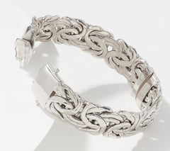 Silver Style Sterling Silver Byzantine Bangle, Average