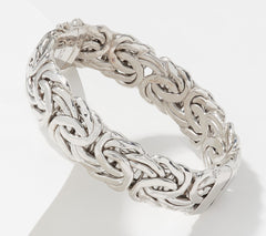 Silver Style Sterling Silver Byzantine Bangle, Average