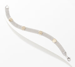Sterling Silver Two-Tone Paw Motif Bracelet, By Silver Style, Average