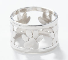 Silver Style Sterling Silver "Paw" Motif Ring, Size 8